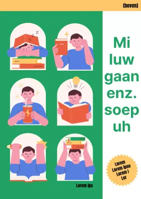 Een schattig groen werkboekje voor middelbare scholen