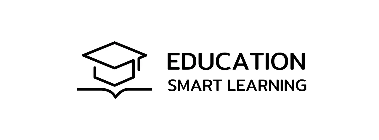 Smart Learning with a bachelor's cap and book illustration logo