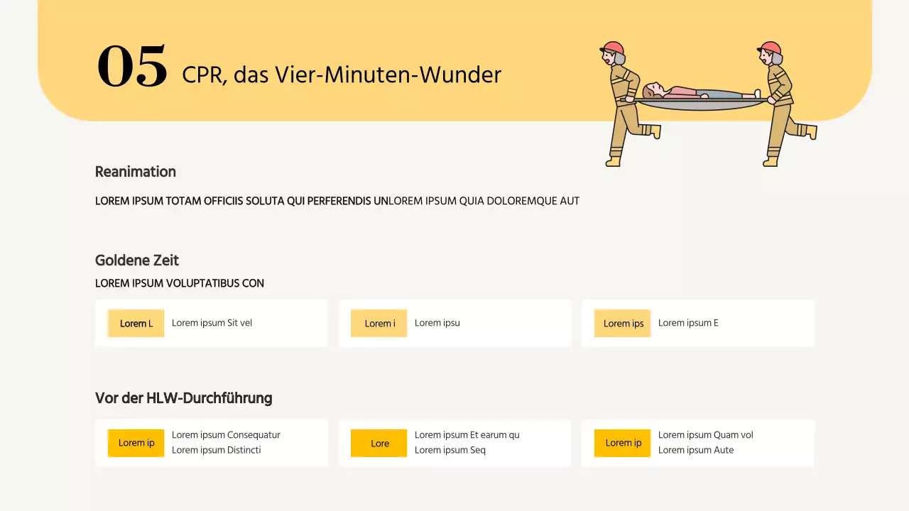 Einfache, gelbe Schulungsmaterialien für den Brandschutz
