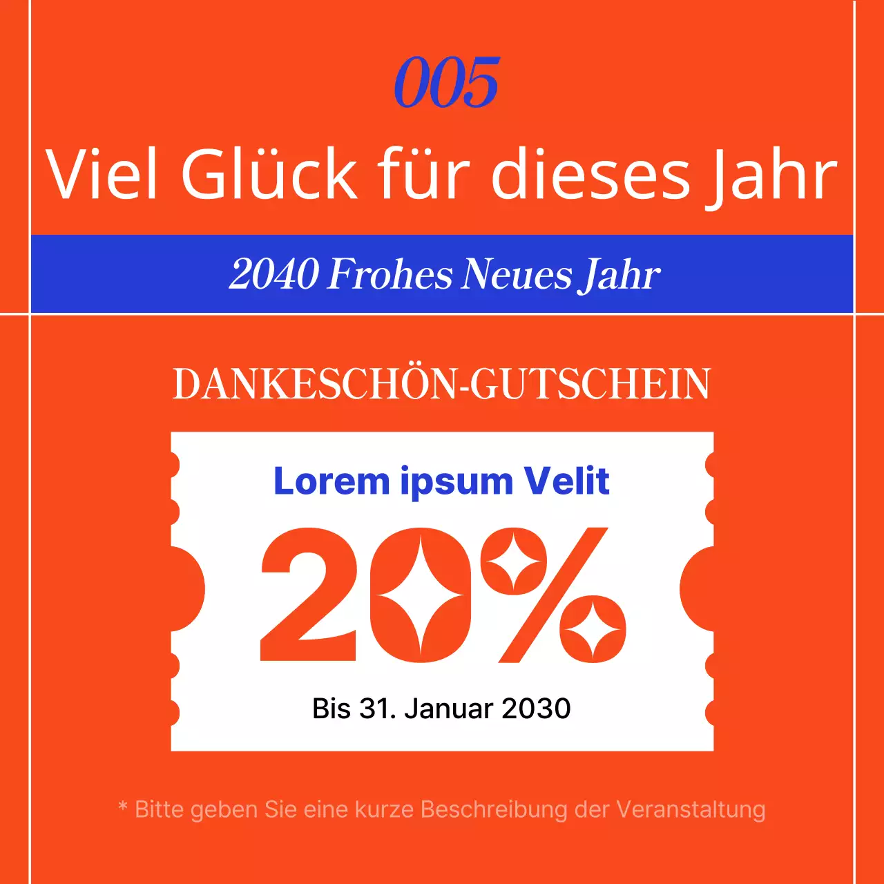 Fördern Sie eine orientalische Urlaubsvorlage in Rot und Blau