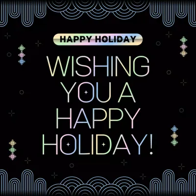 Black Retro Holiday Greetings Card Social Media Post