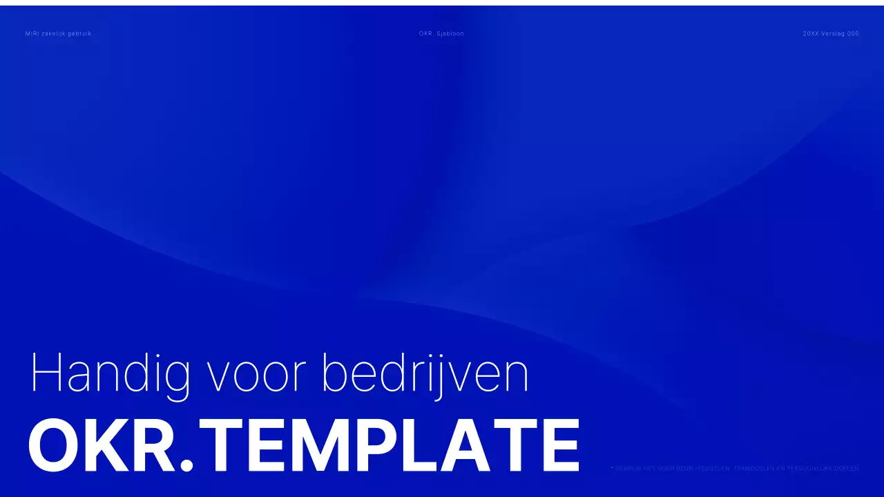 Modern OKR-rapport in blauw en wit