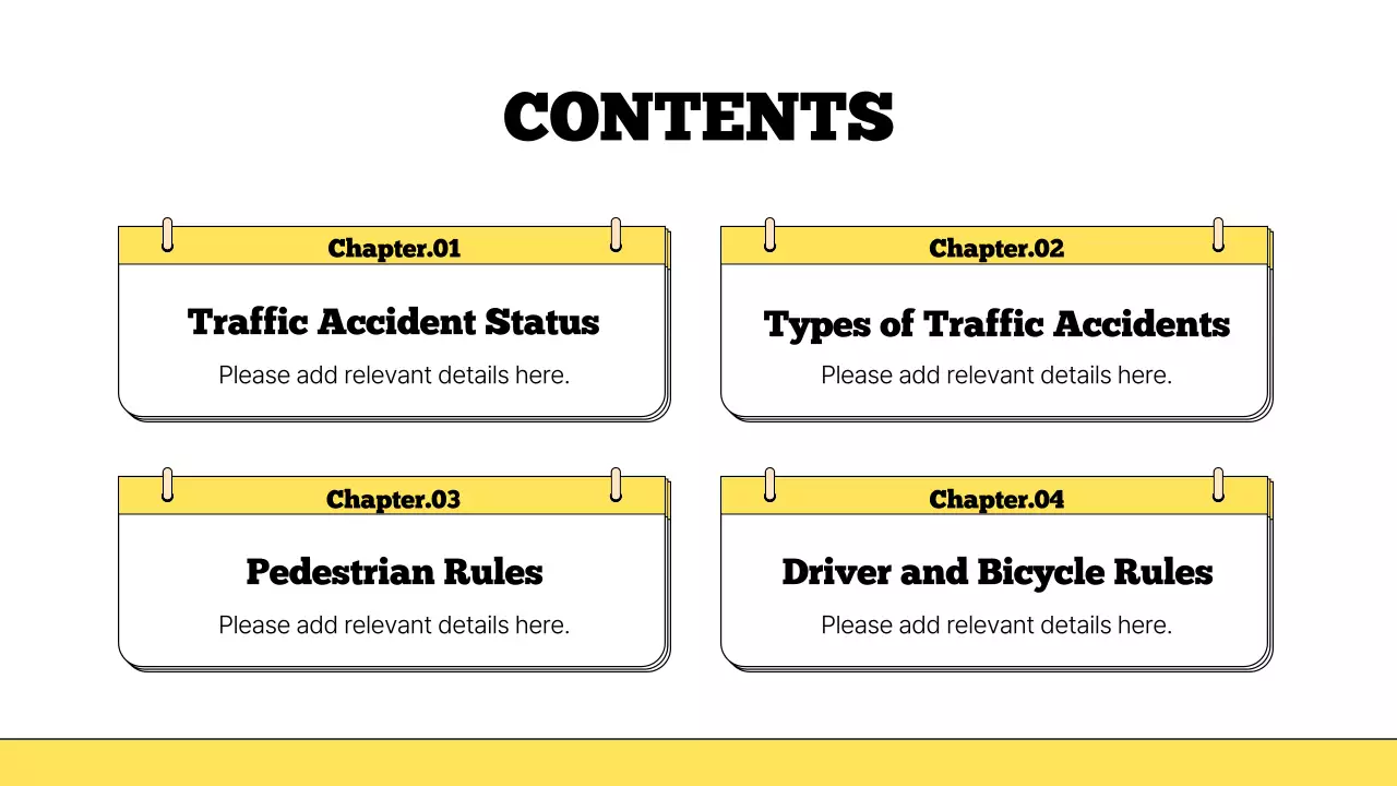 Yellow Simple Traffic Safety Guide Presentation
