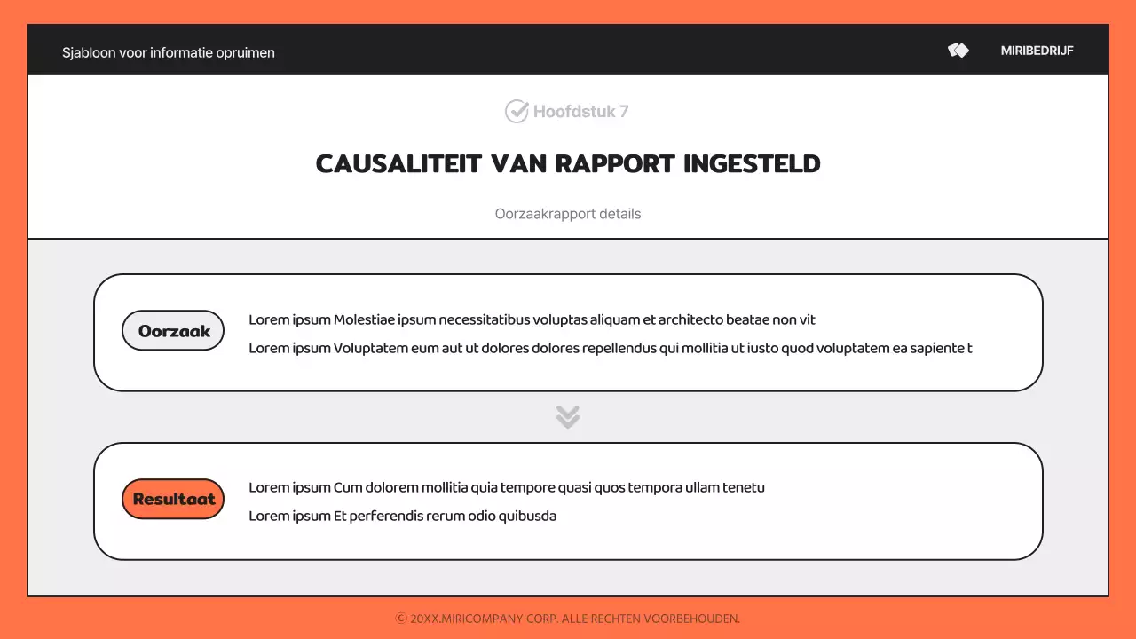 Een eenvoudig oranje-en-zwart, informatierijk rapport