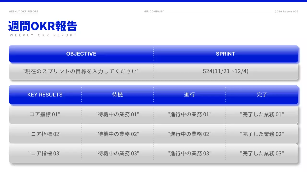 青 シンプル ビジネス 企画書 プレゼンテーション