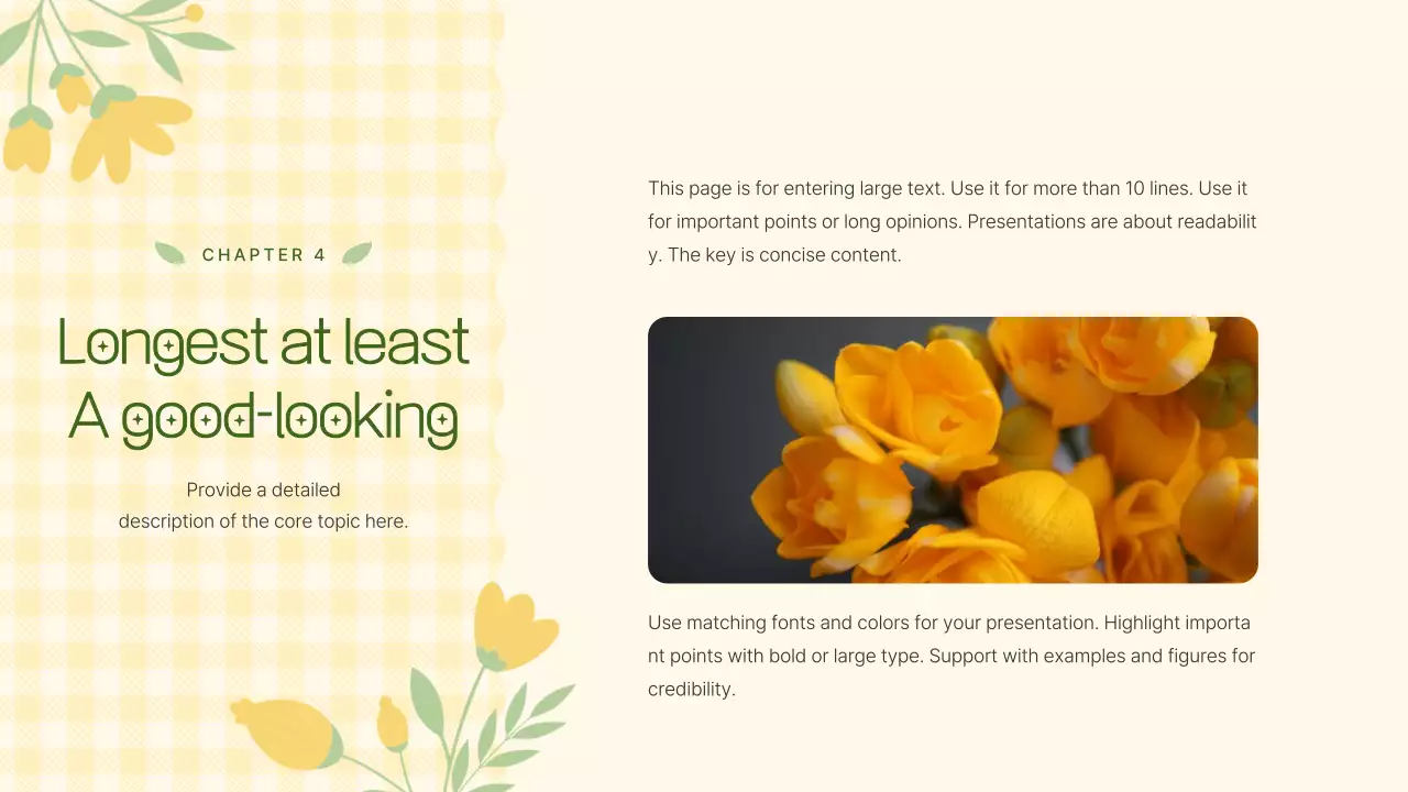 Yellow Floral Spring Template Presentation