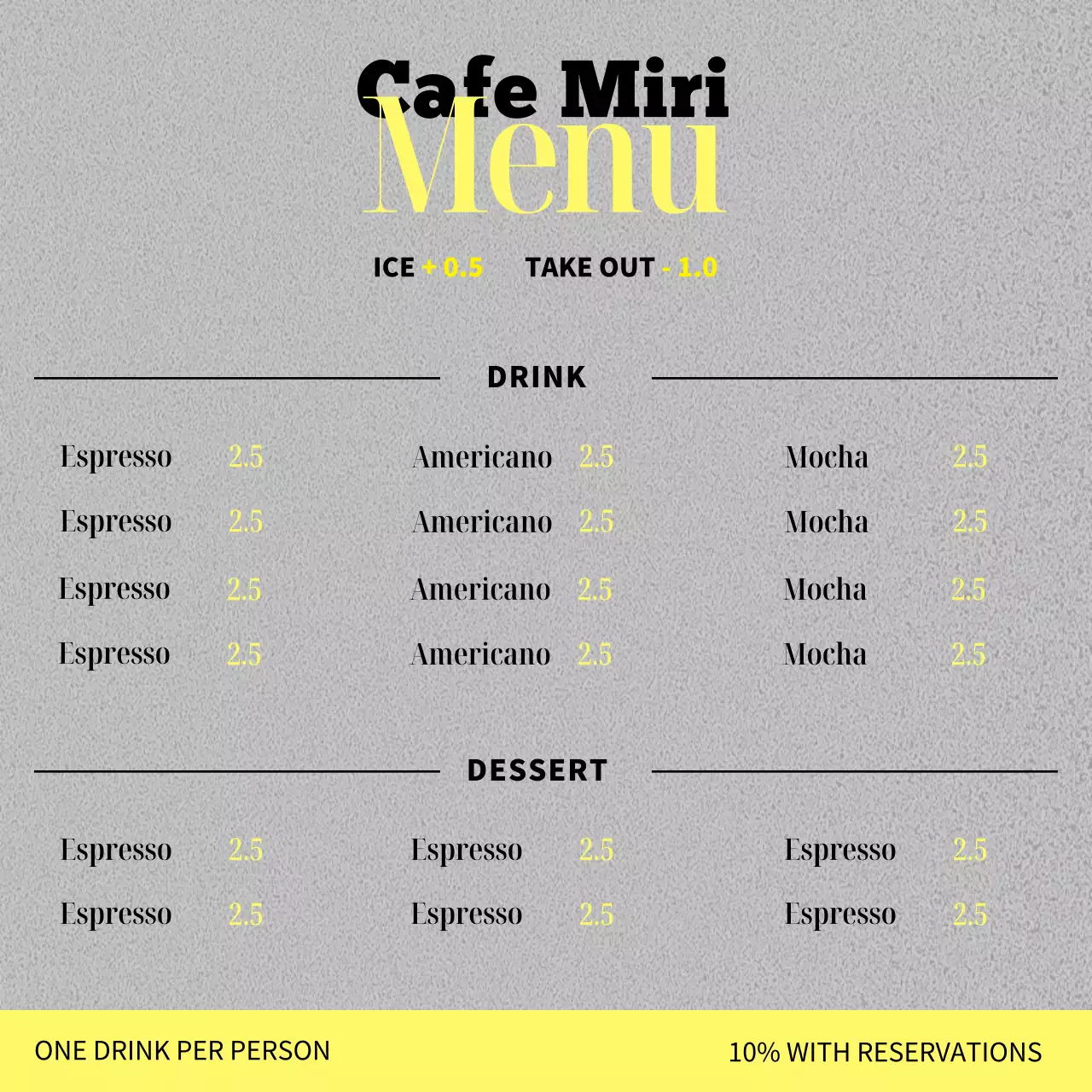 Yellow Vintage Cafe Notice Collection Instagram Carousel