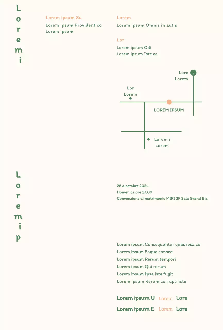 Invito verde con tipografia calma e pulita