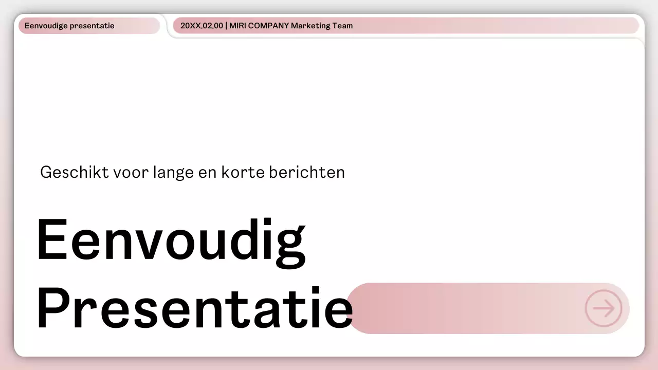 Een eenvoudige roze en witte zakelijke lay-out