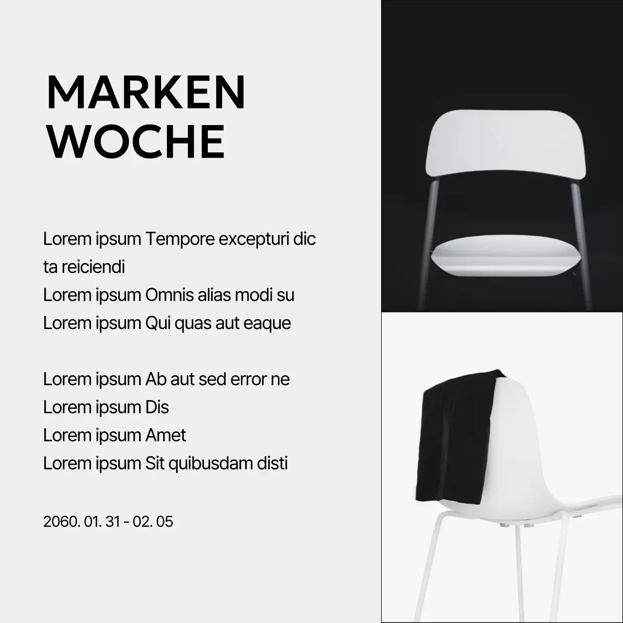 Schwarz-weiße minimalistische Innenraumpfosten der Marke