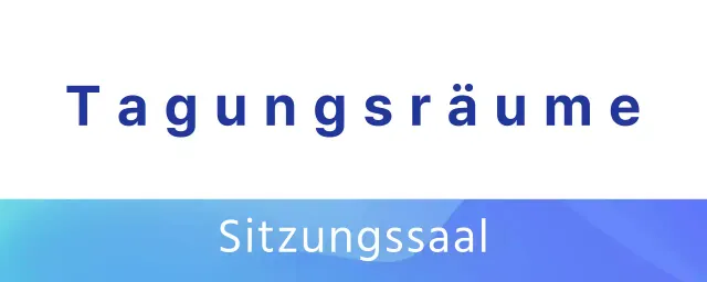 Leitfaden für Tagungsräume mit blauem Farbverlauf