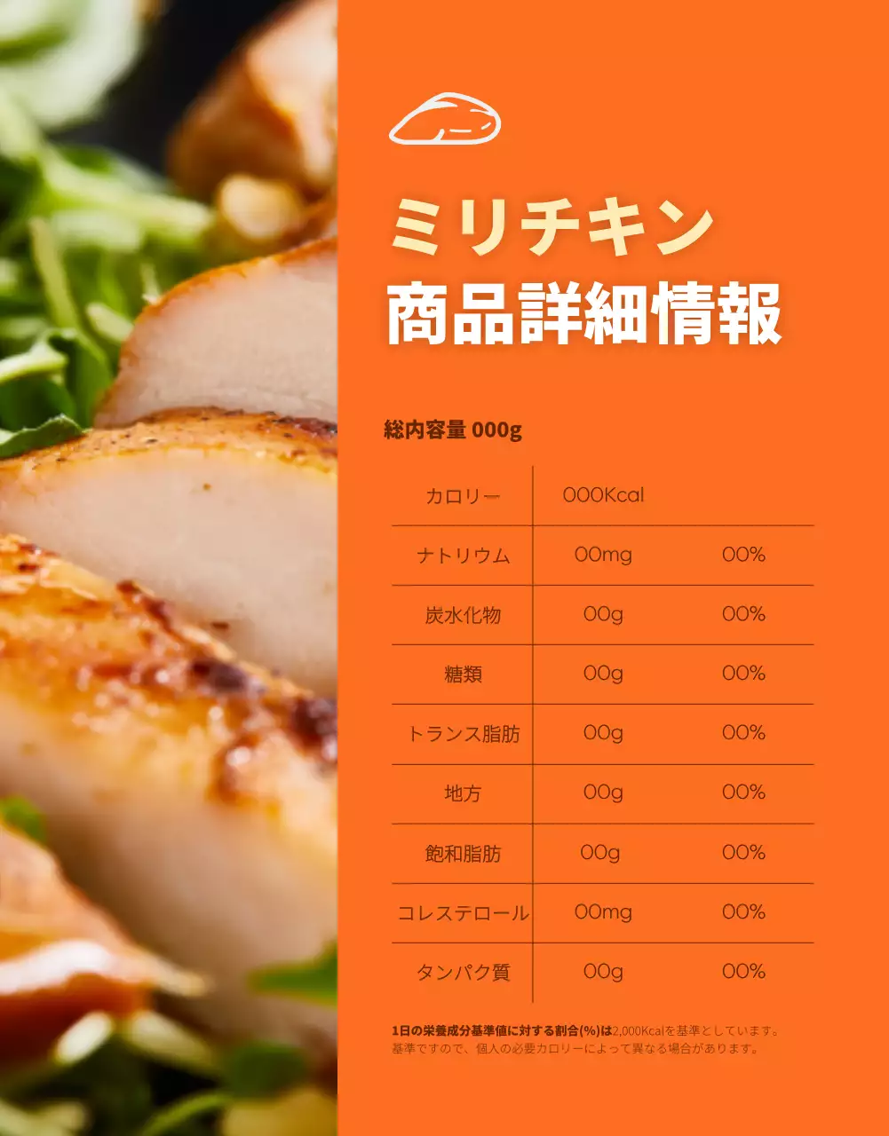 オレンジ モダン 食品 ポスター 詳細ページ