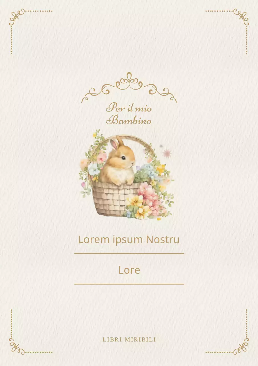 Copertina vintage di un libro per bambini in marrone e oro