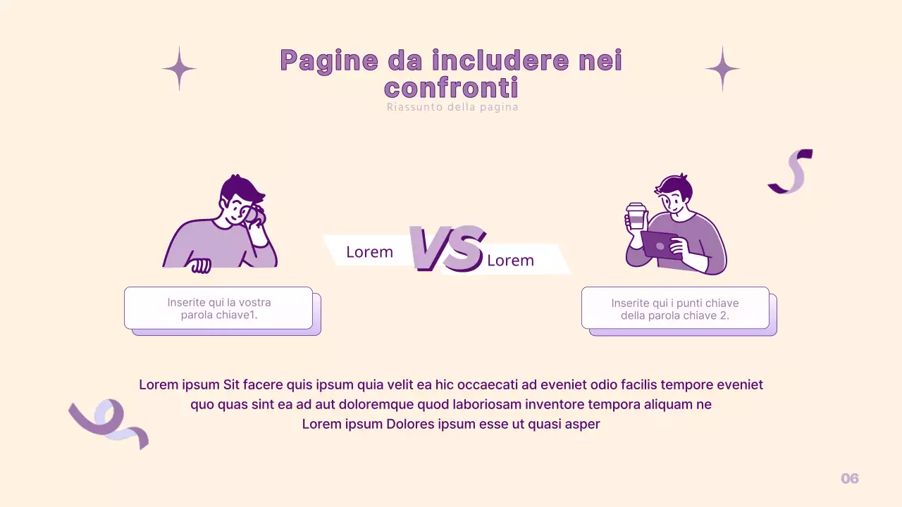 Una semplice presentazione PM in giallo e viola