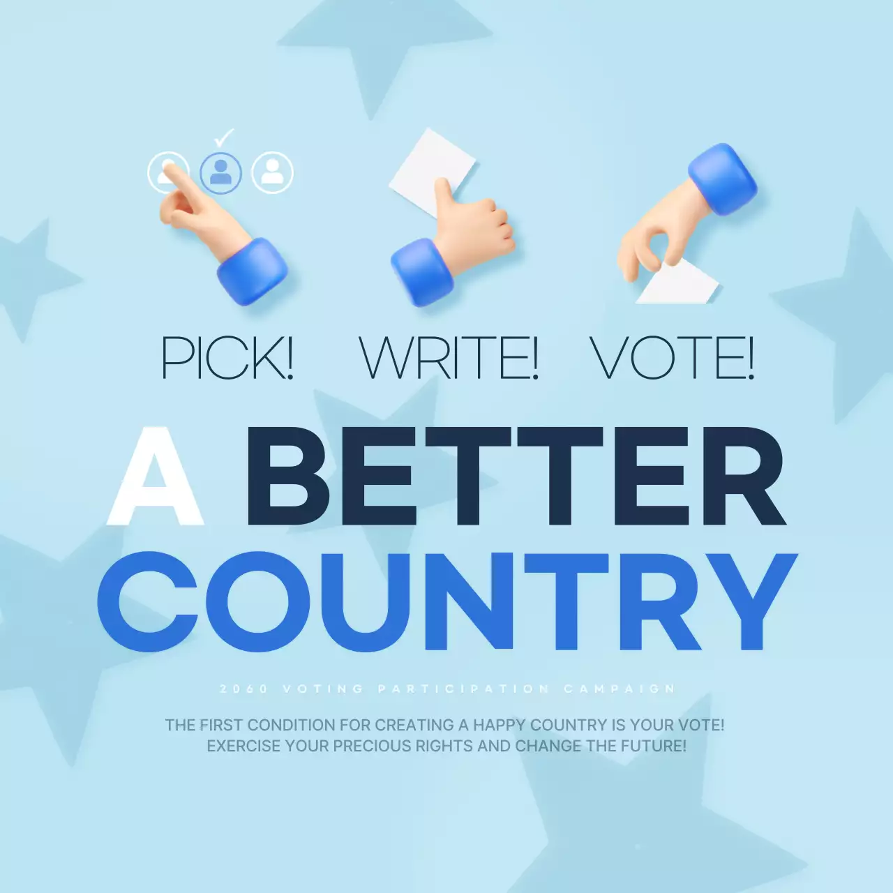 블루 모던 투표 홍보 소셜 미디어 게시물