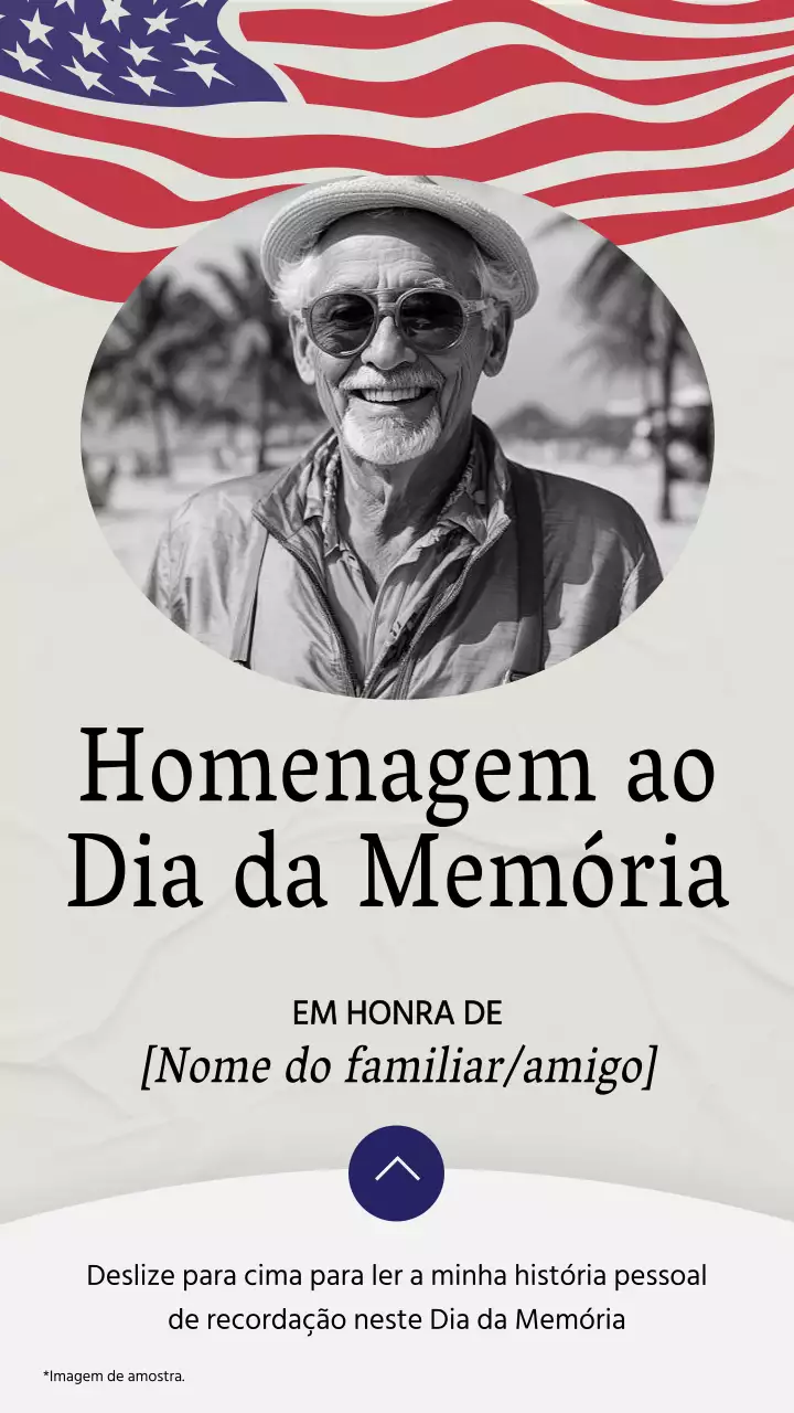 Convite de homenagem clássico cinzento e vermelho para o Dia da Memória
