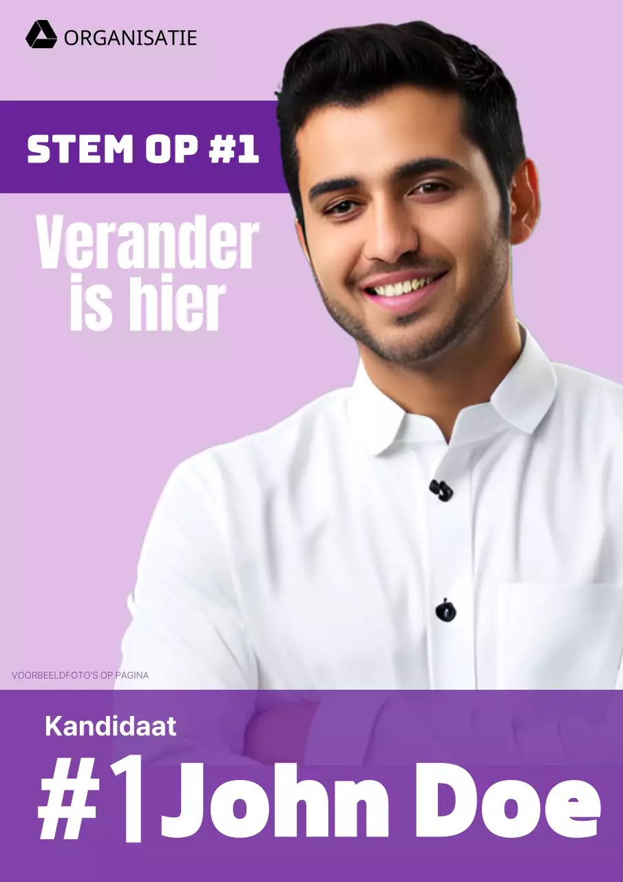 Een eenvoudige paarse algemene verkiezingscampagne