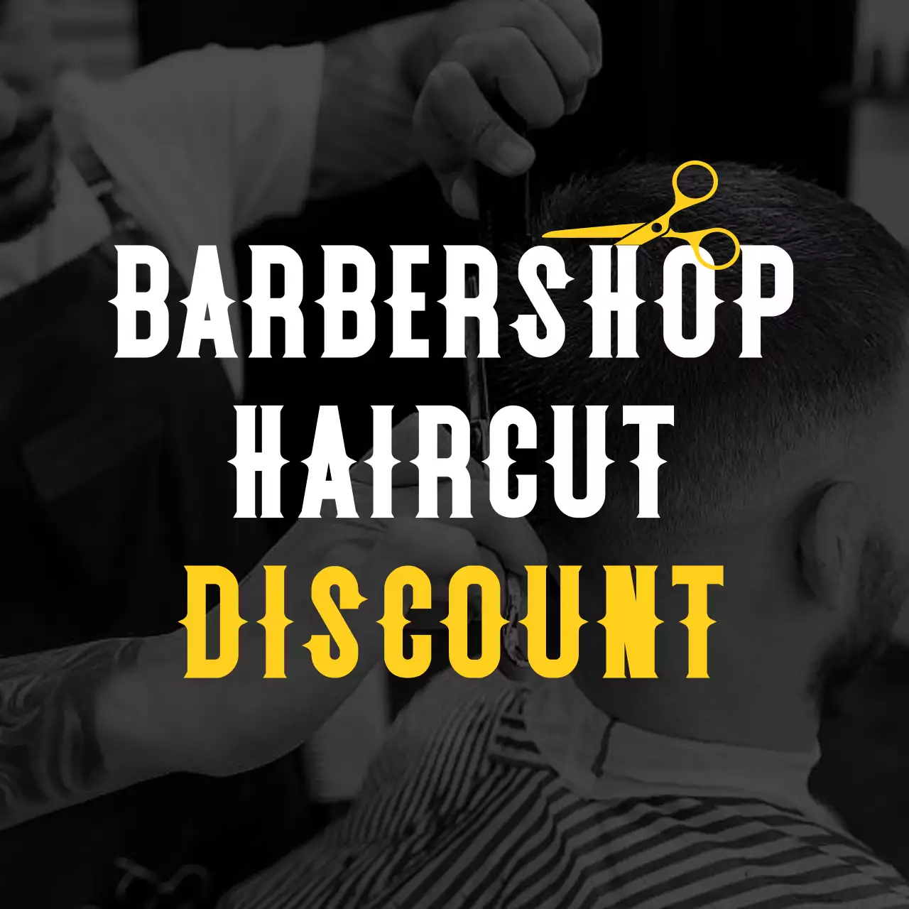 Yellow Vintage Barbershop Promotion Instagram Post