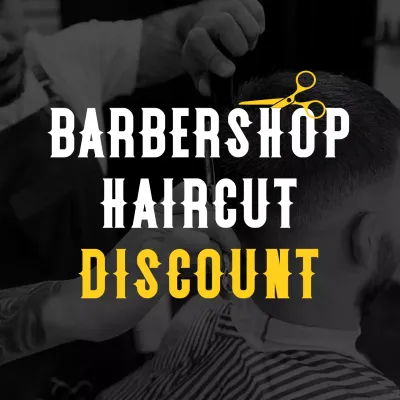 Yellow Vintage Barbershop Promotion Instagram Post
