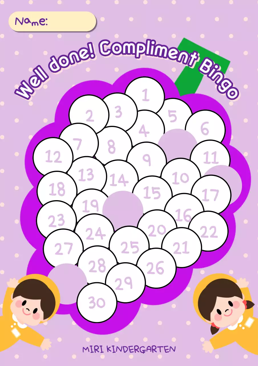 Purple Playful Kindergarten Card Poster