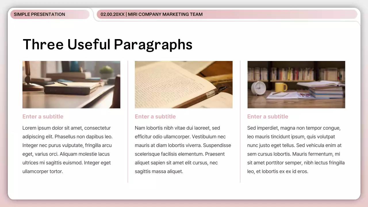 Pink Minimal Guide Presentation
