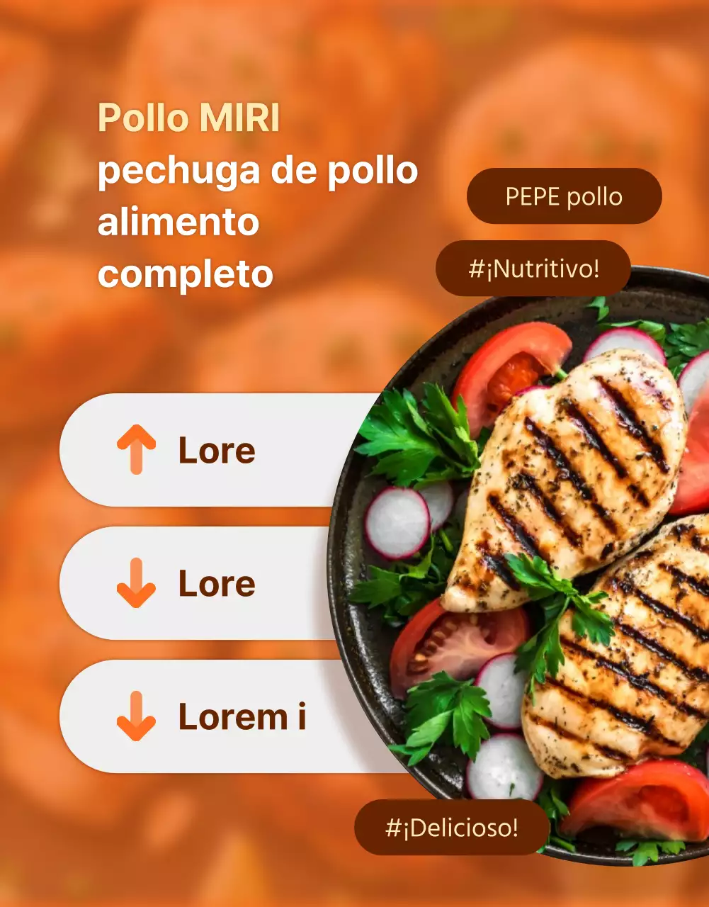 Promover Pechugas de Pollo de Simple Diet en Naranja y Marrón