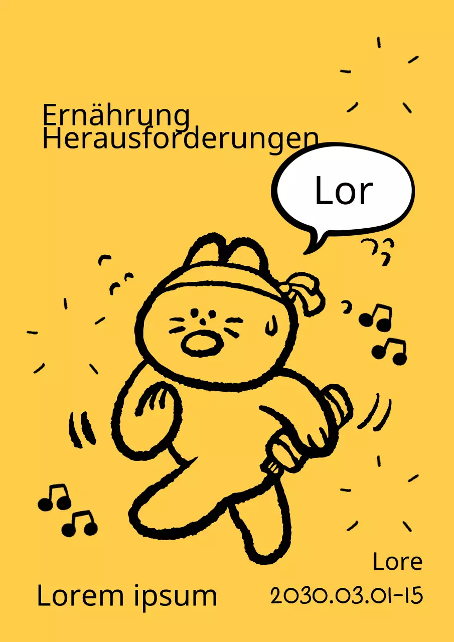 Eine einfache gelb-schwarze Werbeanzeige für eine Diät