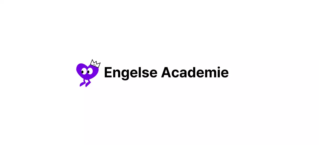 English Academy met een schattig concept met paarse hartkarakters