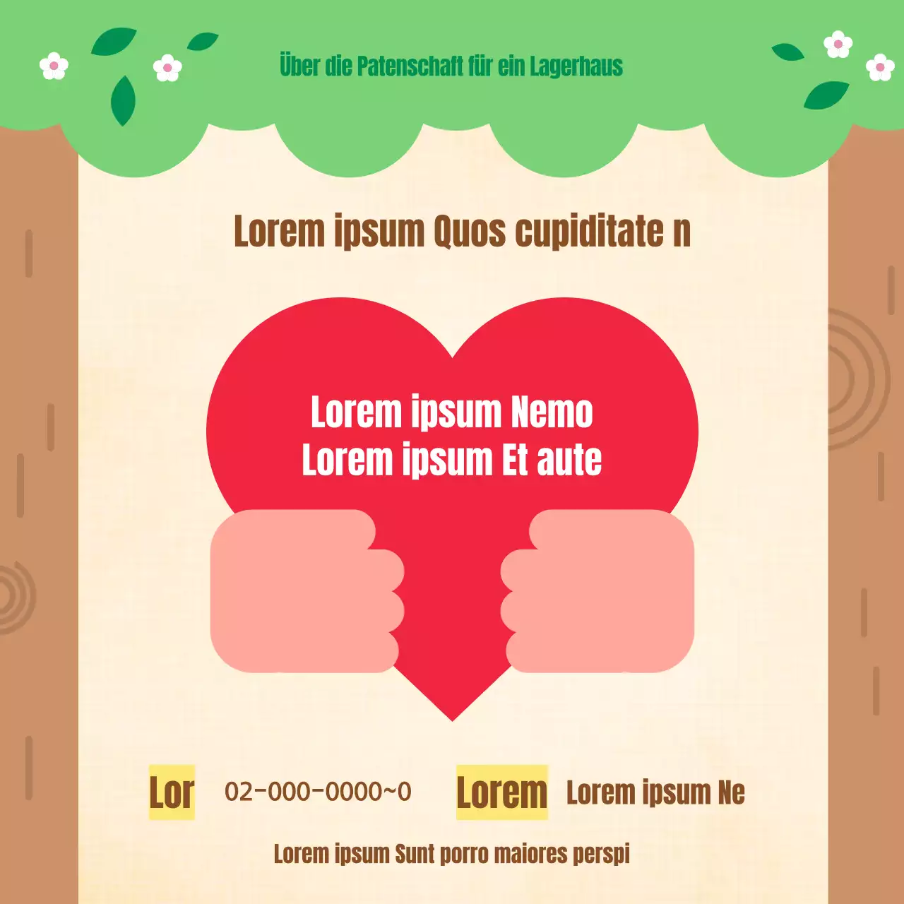 Minimalistischer Newsletter für den öffentlichen Sektor in Chartreuse und Braun