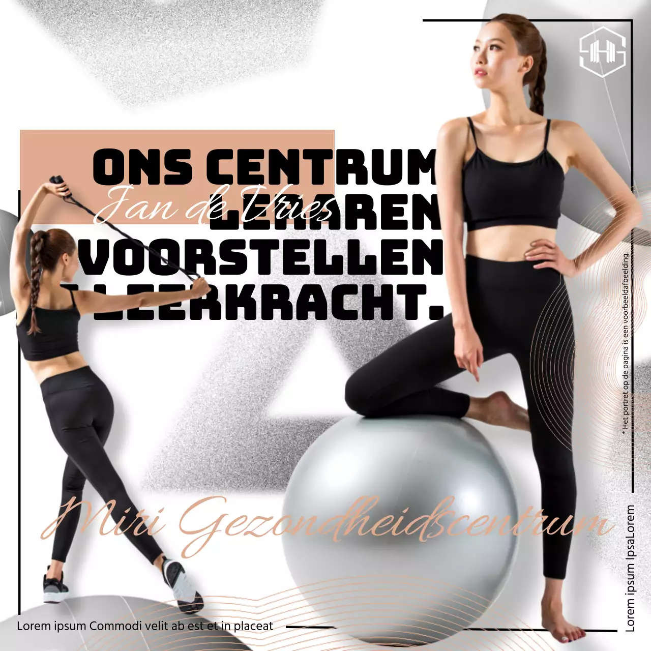 Promoot een stijlvolle Pilates-docent in zwart en beige