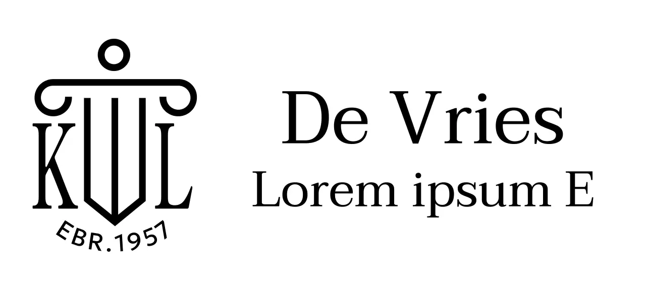 Advocatenkantoor met een geïllustreerd logo en een stijlvolle uitstraling