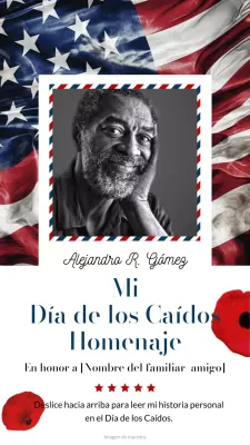 Invitación clásica blanca y roja en homenaje al Día de los Caídos