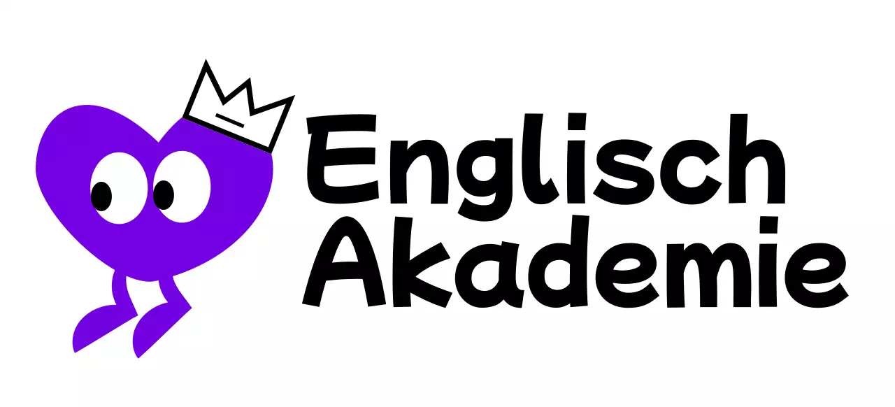 English Academy mit einem niedlichen Konzept mit lila Herzfiguren