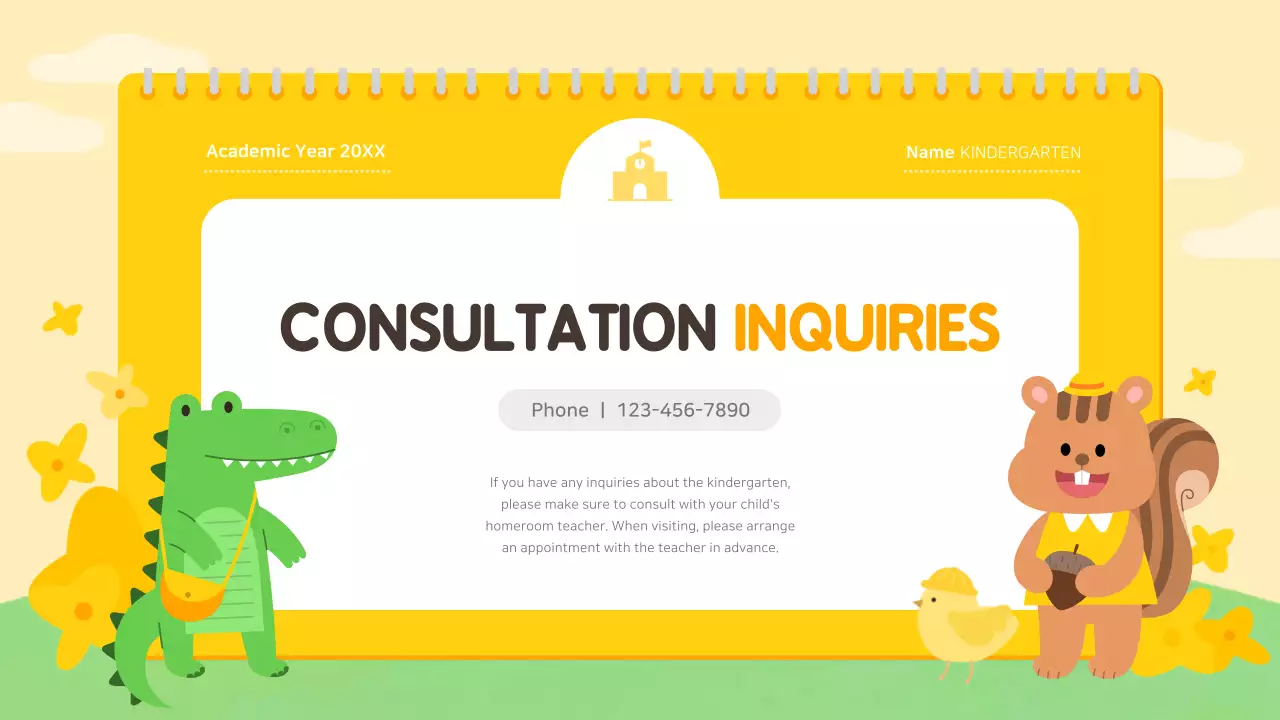 Yellow Playful Kindergarten Invitation Presentation