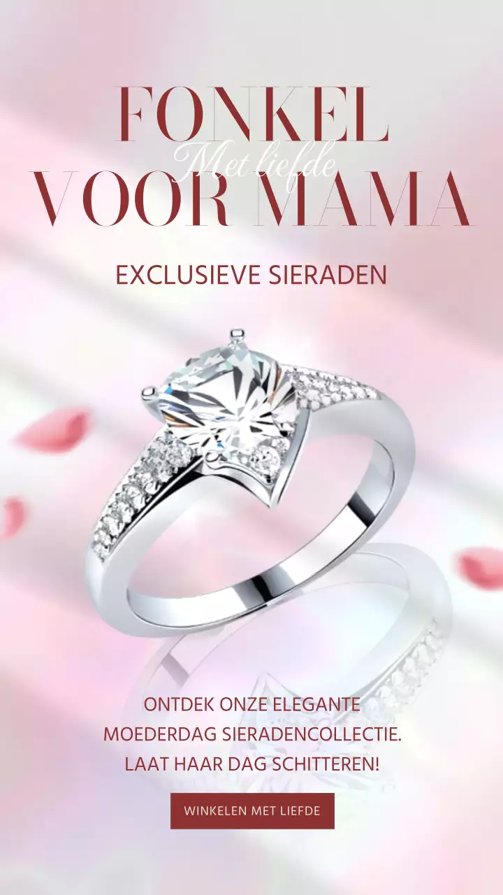 Roze en rood elegante Moederdag sieraden Publiciteit