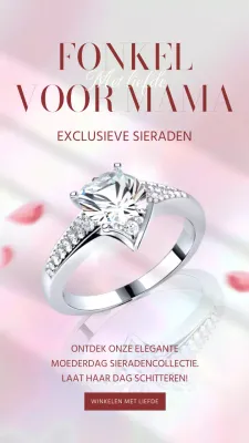 Roze en rood elegante Moederdag sieraden Publiciteit