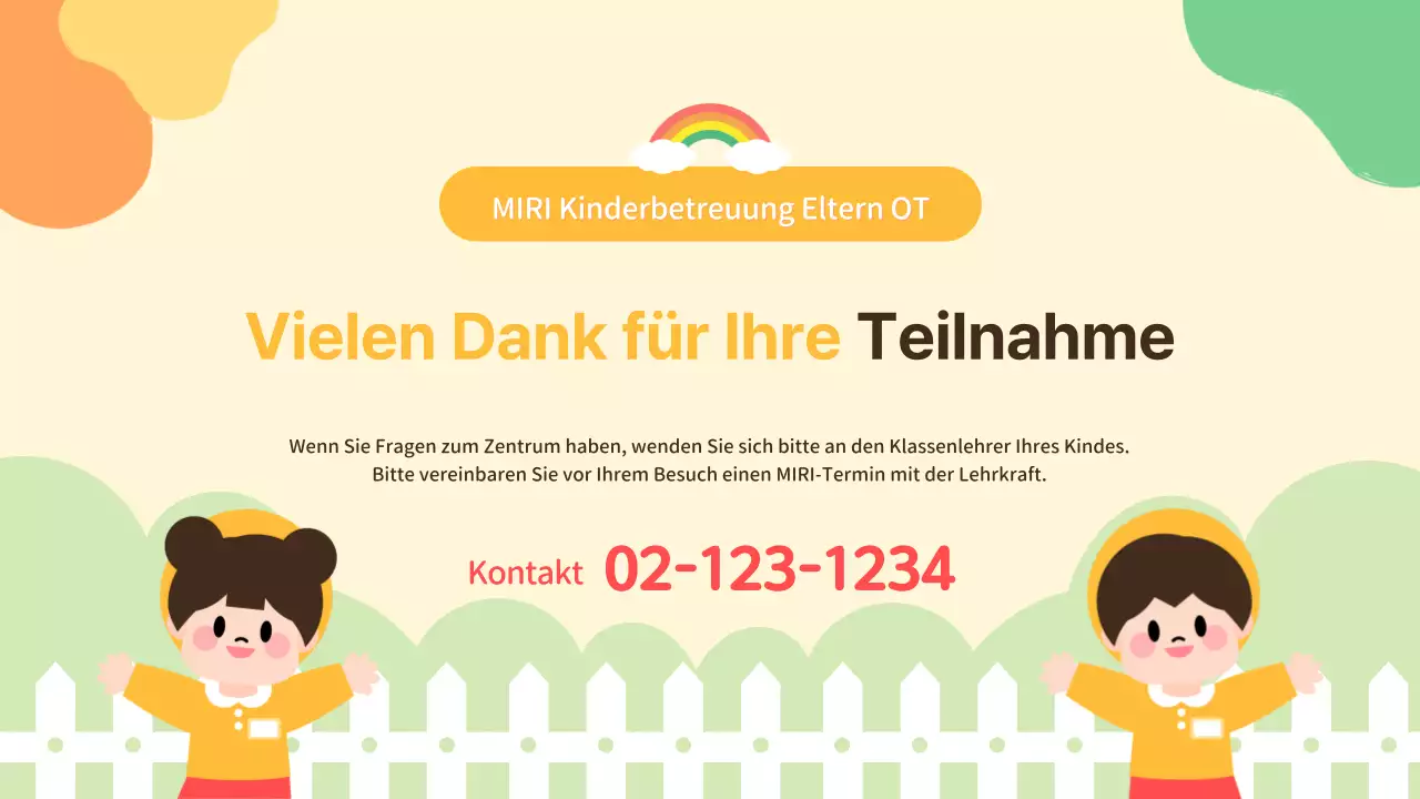 Orientierungspräsentation für die gelbe Kindertagesstätte