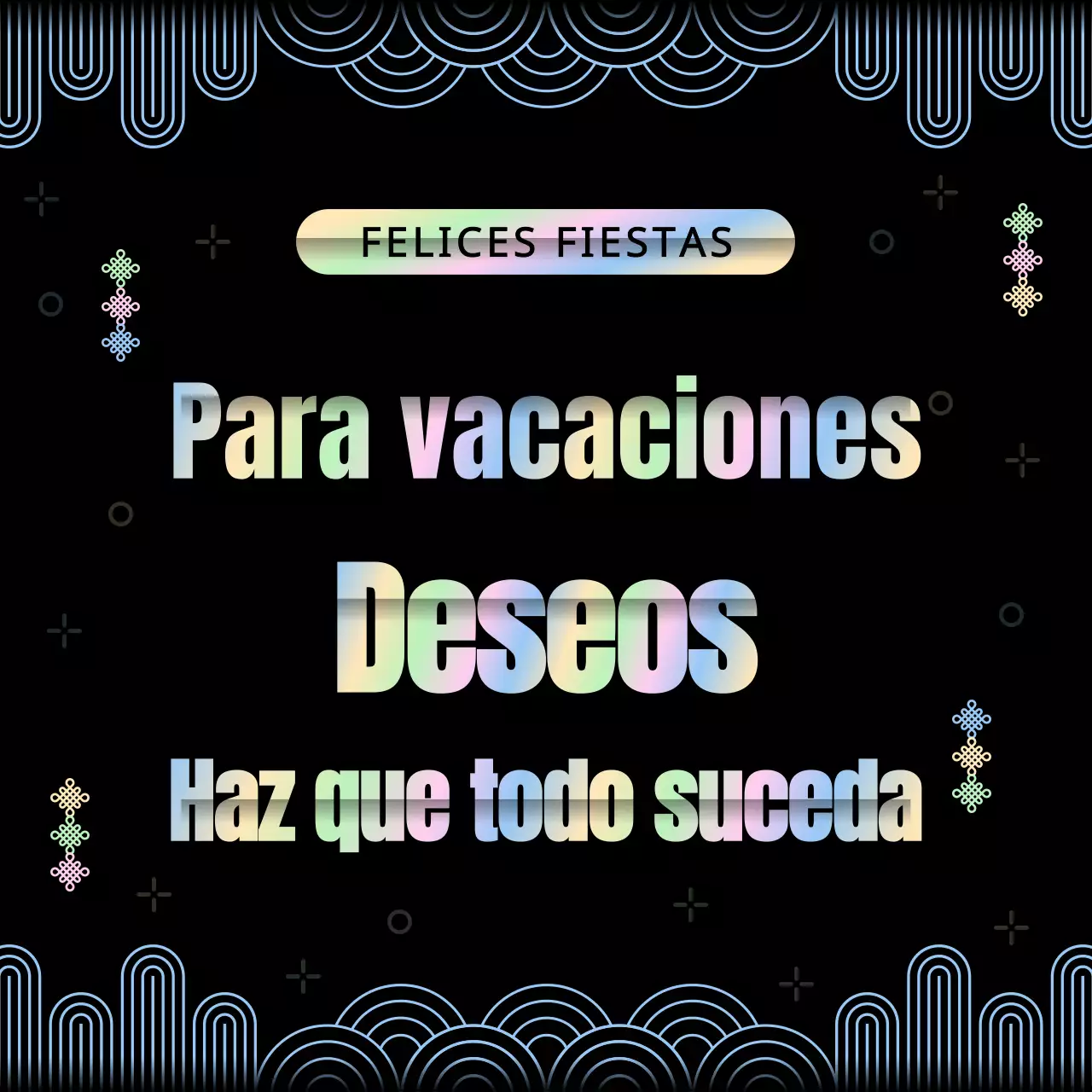 Tradicional tarjeta de felicitación navideña con el concepto del arco iris y el negro