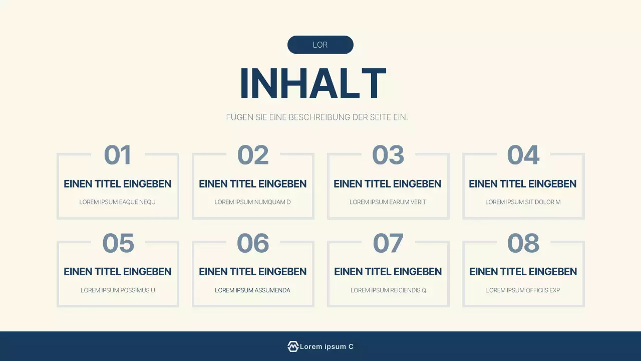 Einfacher Präsentationsbericht in Hellblau und Marineblau