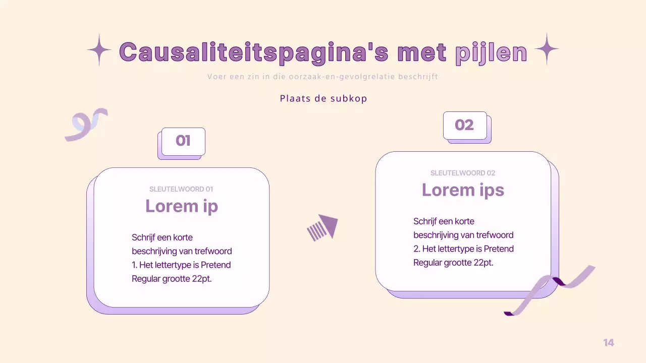 Een eenvoudige PM-presentatie in geel en paars