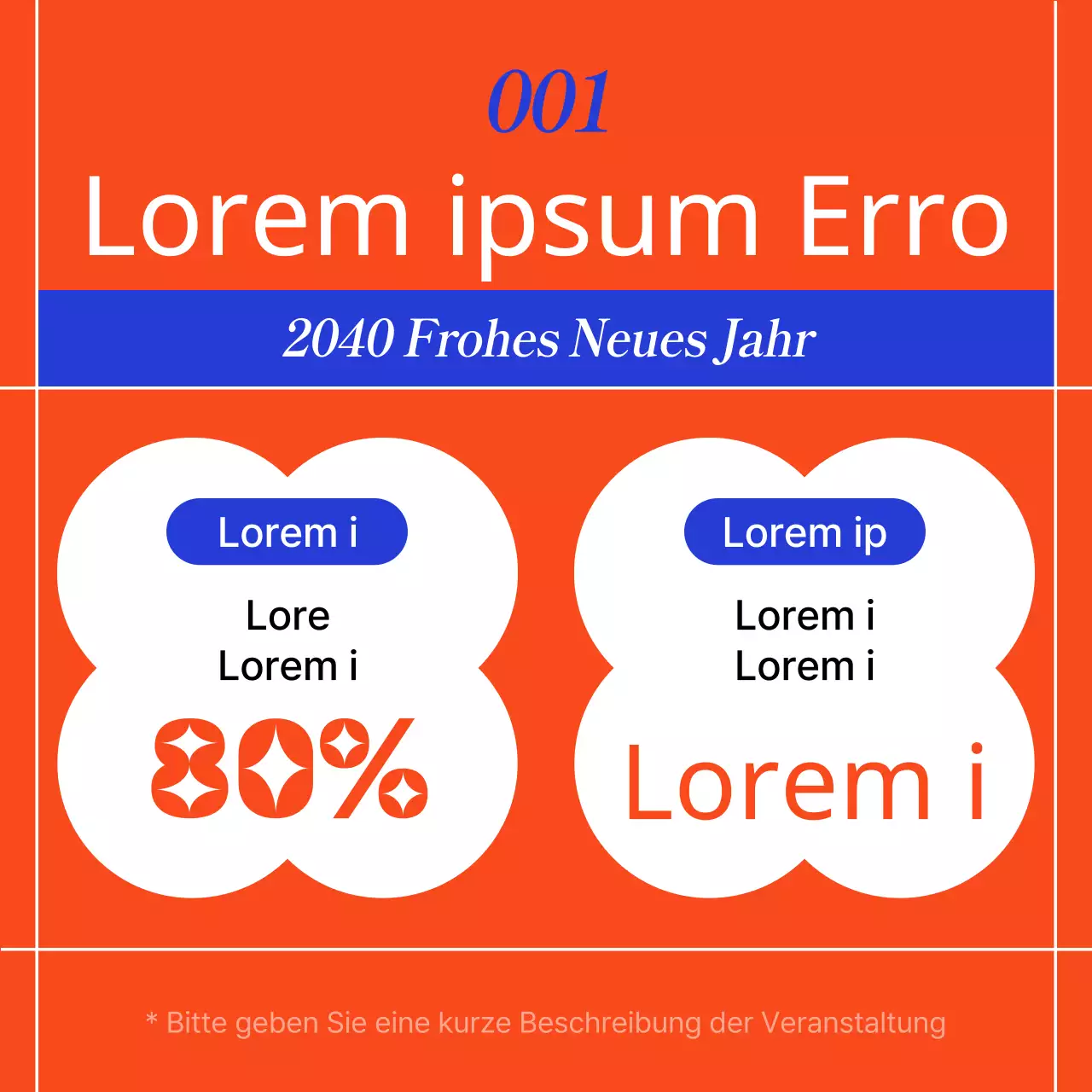 Fördern Sie eine orientalische Urlaubsvorlage in Rot und Blau