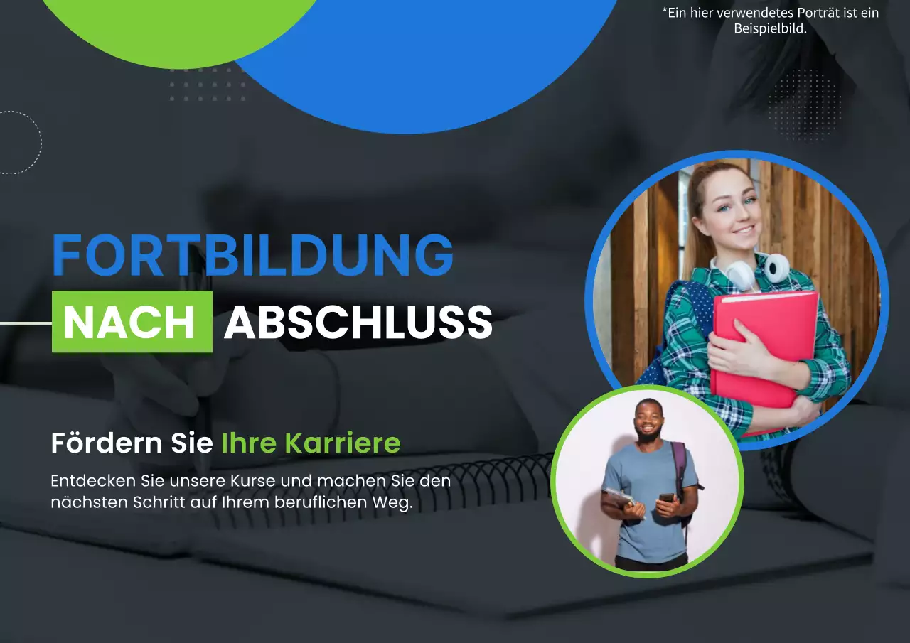 Blaue und grüne moderne Karriere Stellenanzeige Bildung