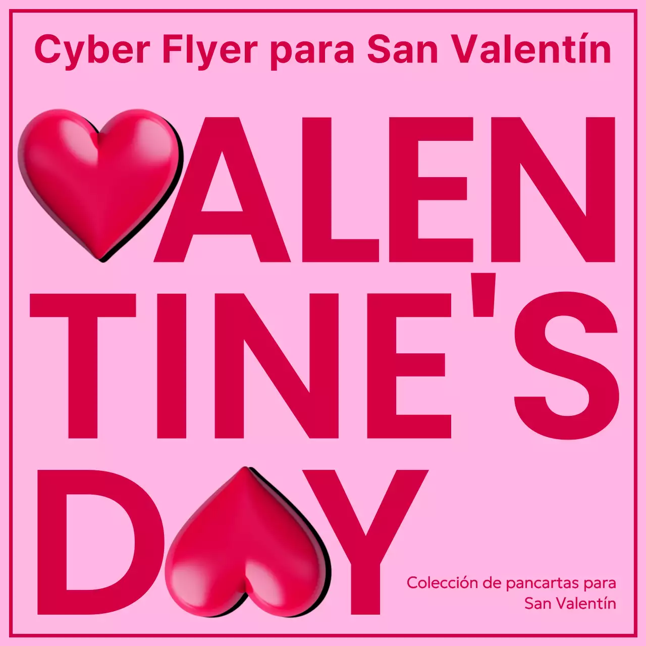 Folleto cibernético de San Valentín en rosa