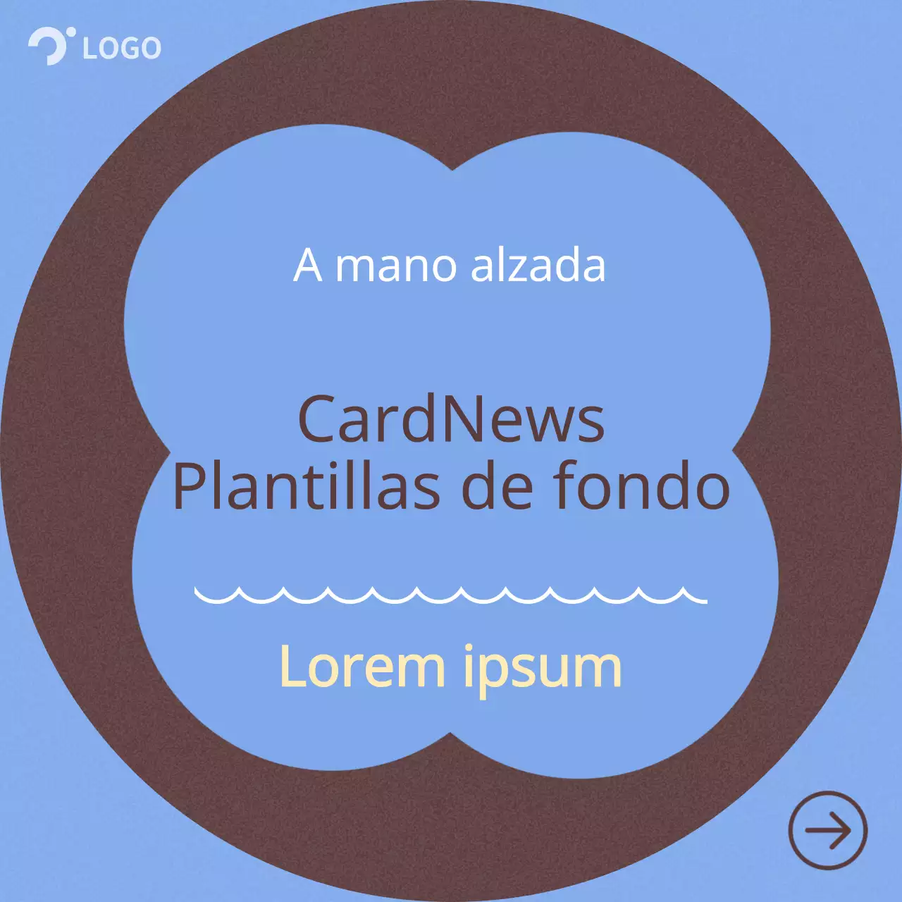 Descripción del fondo minimalista azul claro y marrón a mano alzada