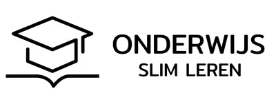 Slim leren met een bachelorpet en boekillustratie-logo