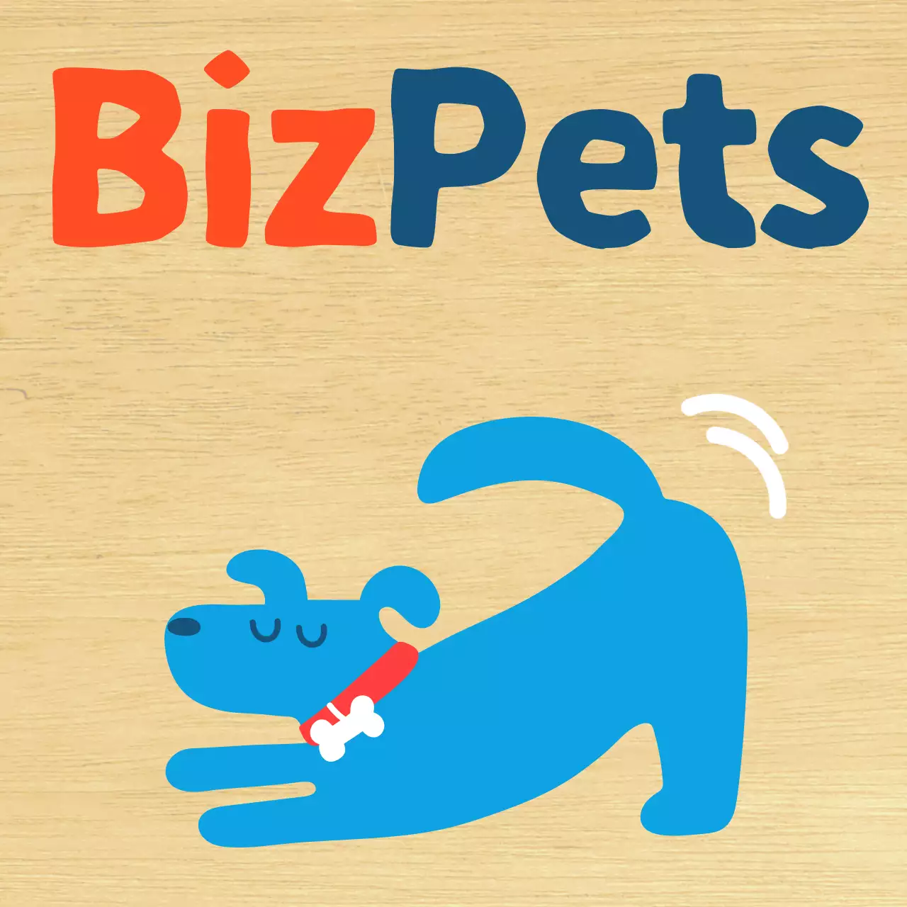 Promote a simple blue cute puppy cafe