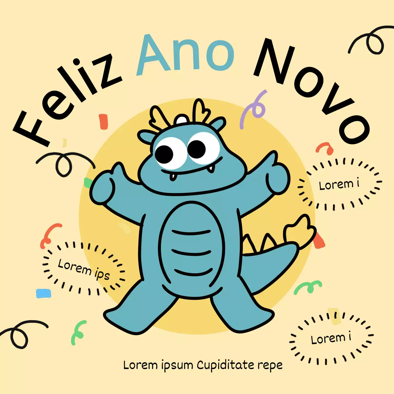 Um bonito anúncio de saldos azul e amarelo do Ano Novo Lunar