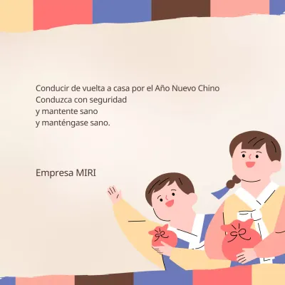 Felicitaciones tradicionales del Año Nuevo Lunar con los colores del arco iris