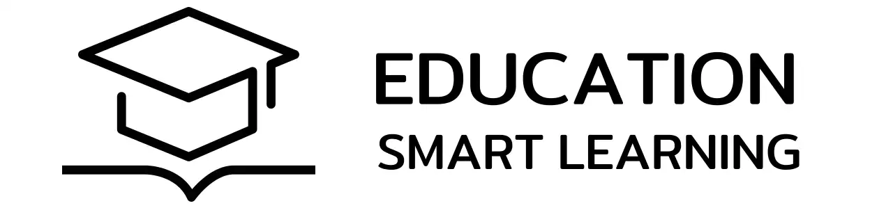 Smart Learning with a bachelor's cap and book illustration logo