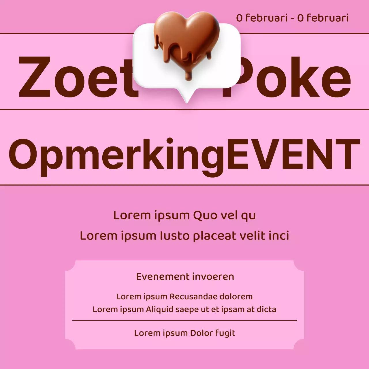 Promoot een eenvoudig roze evenement met commentaar op sociale media